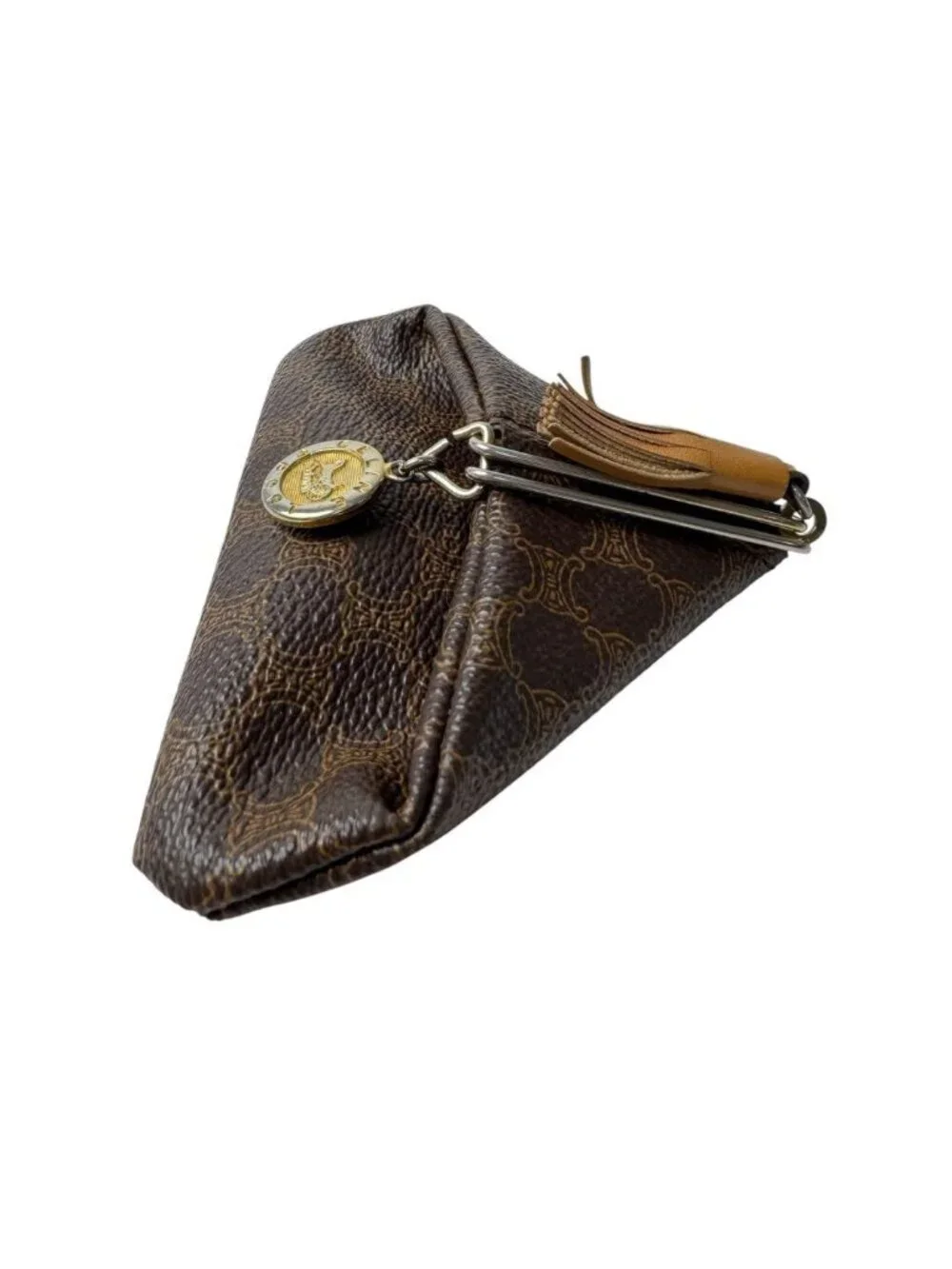 Celine Triangle Coin Purse Macadam Carriage Tassel Vintage
